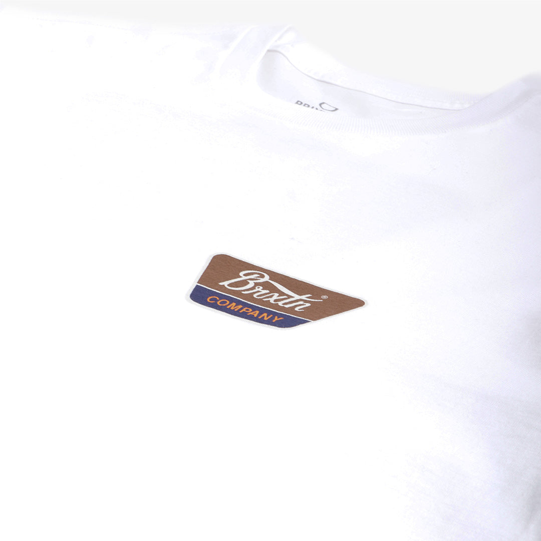 main Brixton Linwood T-Shirt, White Sepia Beige, Detail Shot 3