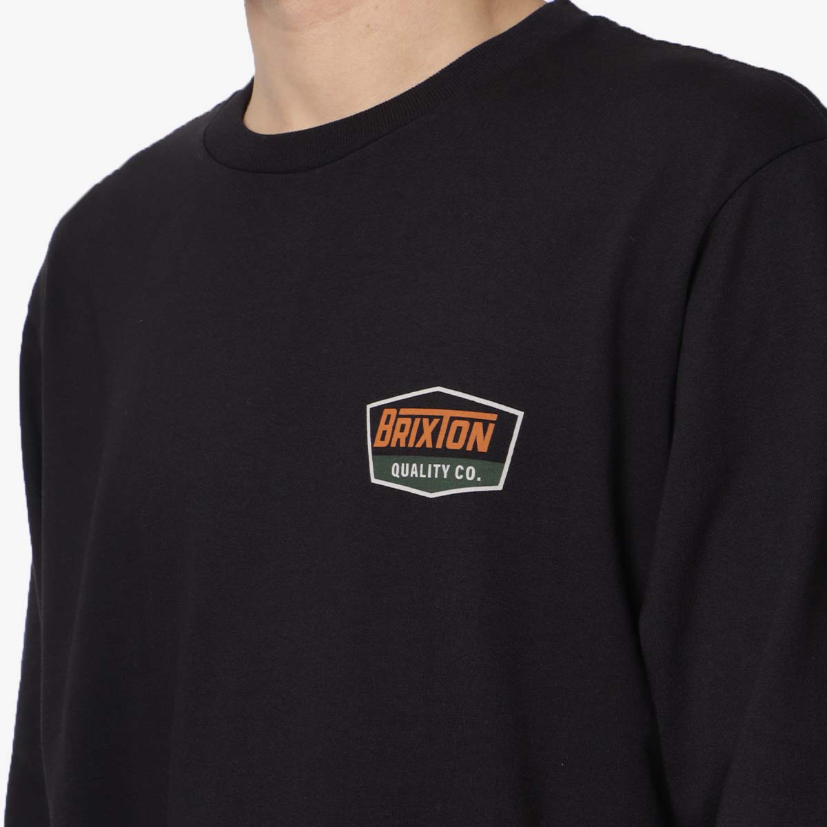 Brixton Regal Long Sleeve T-Shirt, Black Rust, Detail Shot 3