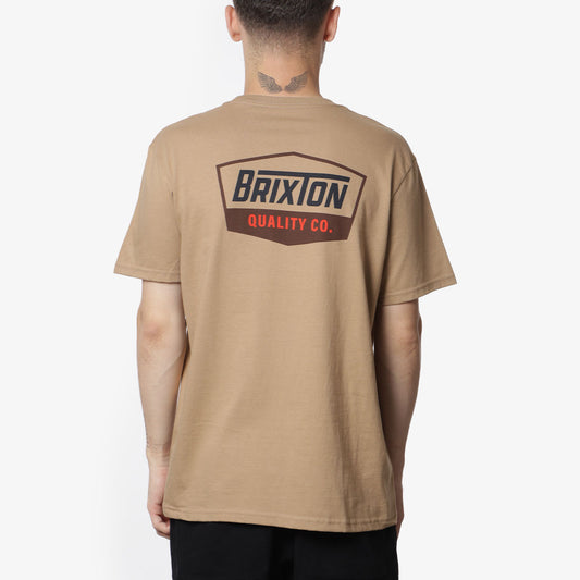 Brixton Regal T-Shirt, Tiger's Eye Navy Brown, Detail Shot 1