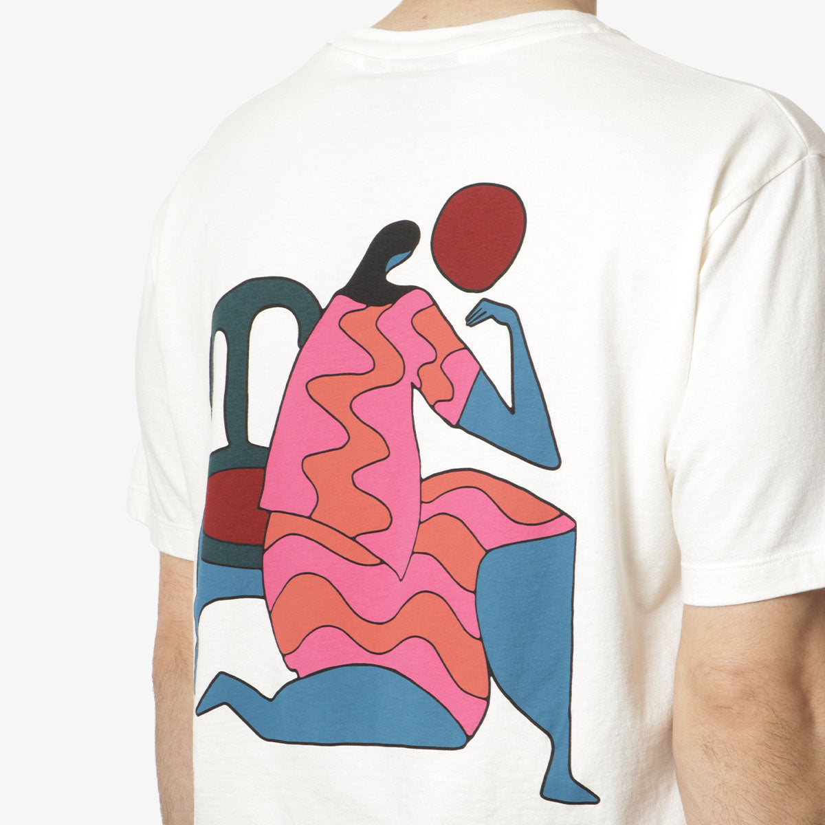 By Parra Face Ball T-Shirt, Off White, Detail Shot 4