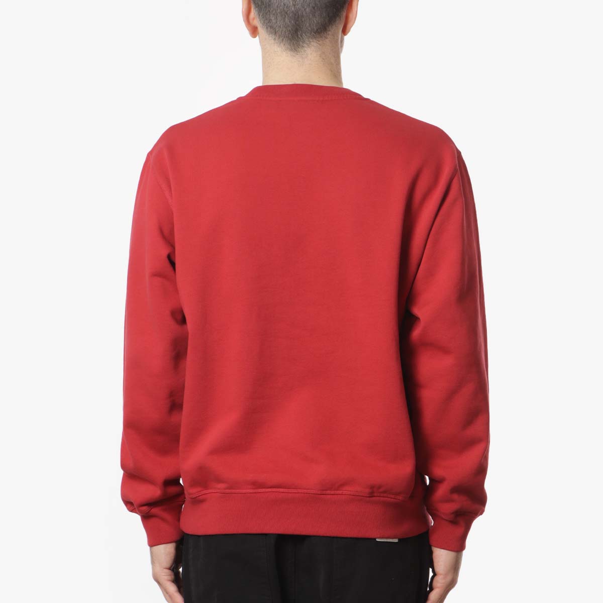 By Parra Rounded PAR Crew Neck Sweatshirt, Ruby Red, Detail Shot 3