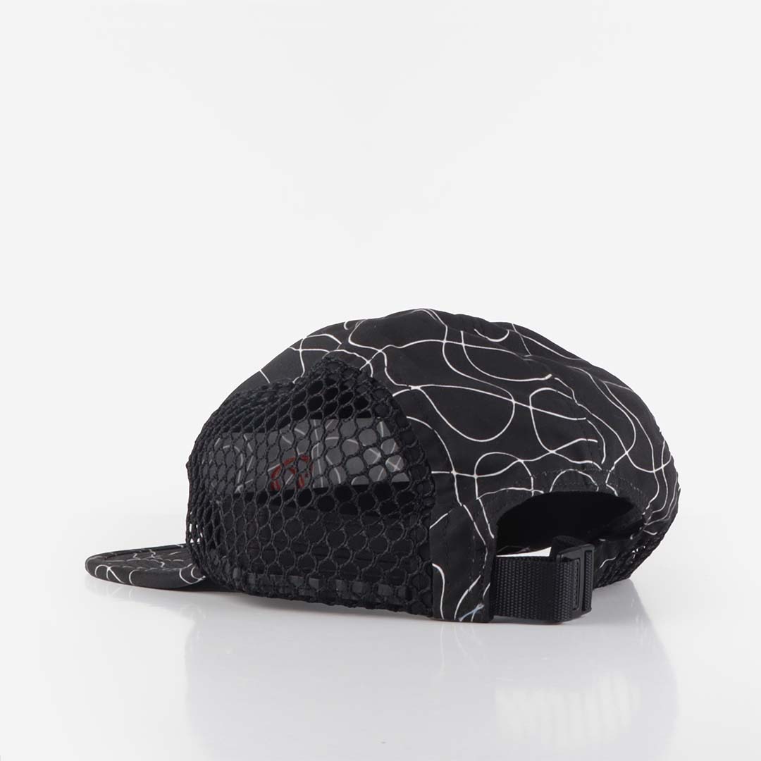 main By Parra Trees in Wind Mesh Volley Hat, Black, Detail Shot 3