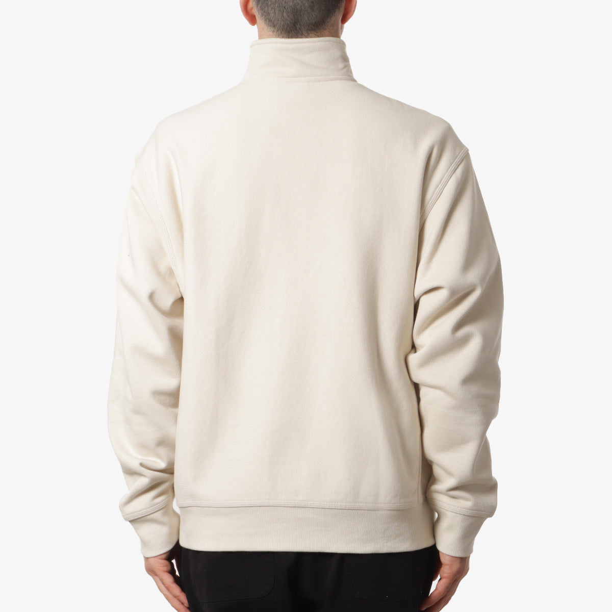 Carhartt WIP American Script Half Zip Sweatshirt, Moonbeam, Detail Shot 3