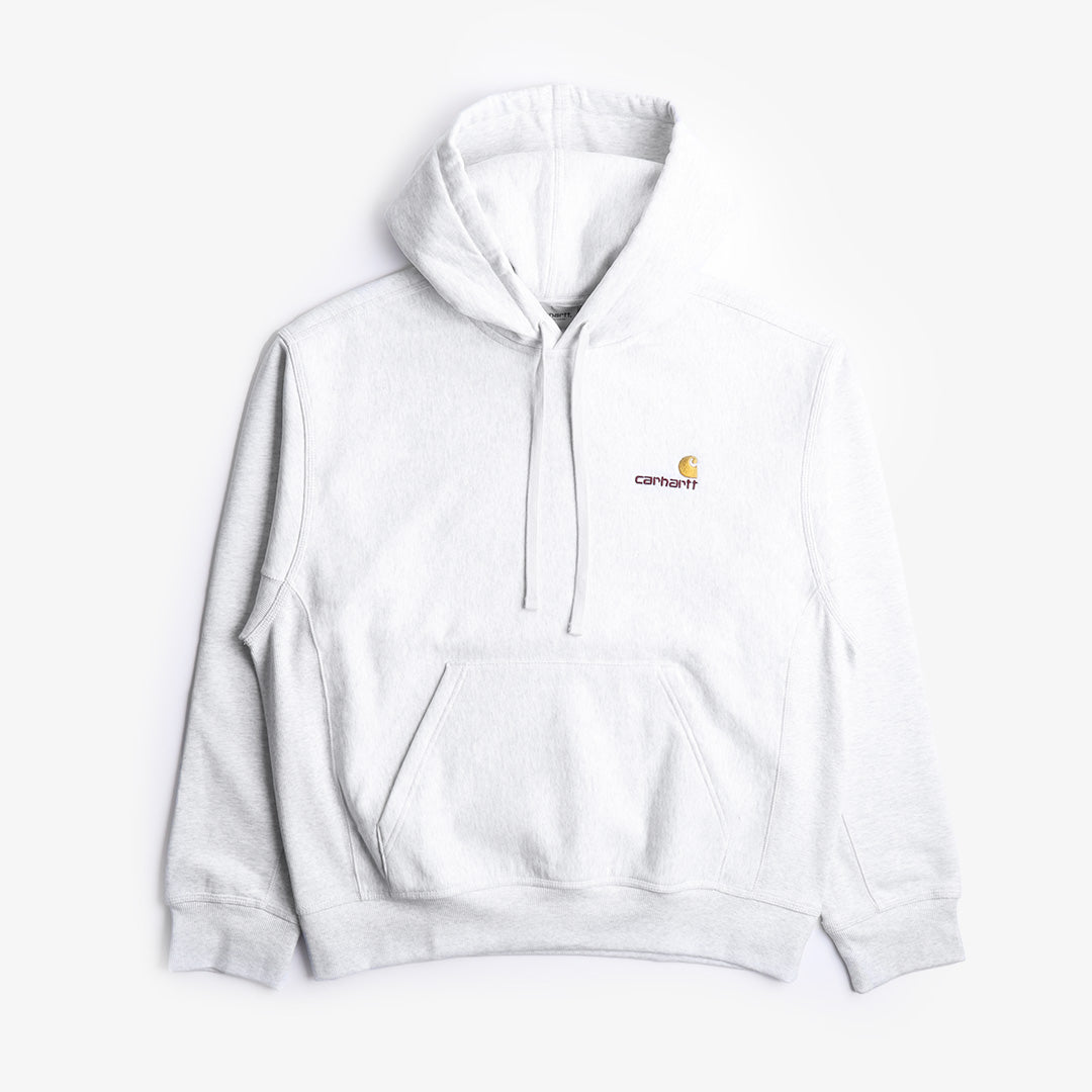 main Carhartt WIP American Script Pullover Hoodie, Ash Heather, Detail Shot 5