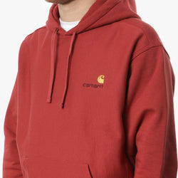 thumbnail Carhartt WIP American Script Pullover Hoodie, Tuscany, Detail Shot 2