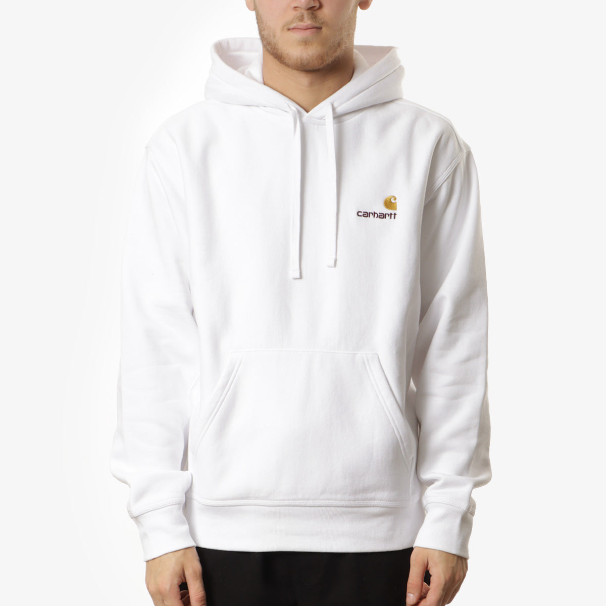 Carhartt WIP American Script Pullover Hoodie, White, Detail Shot 1