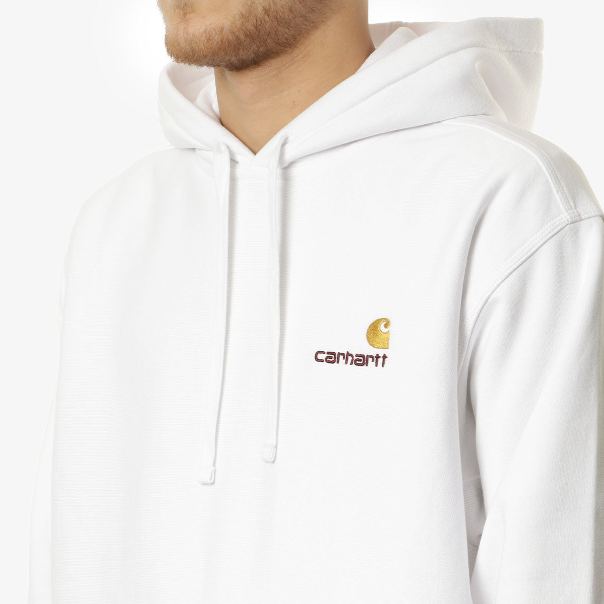 Carhartt WIP American Script Pullover Hoodie, White, Detail Shot 2