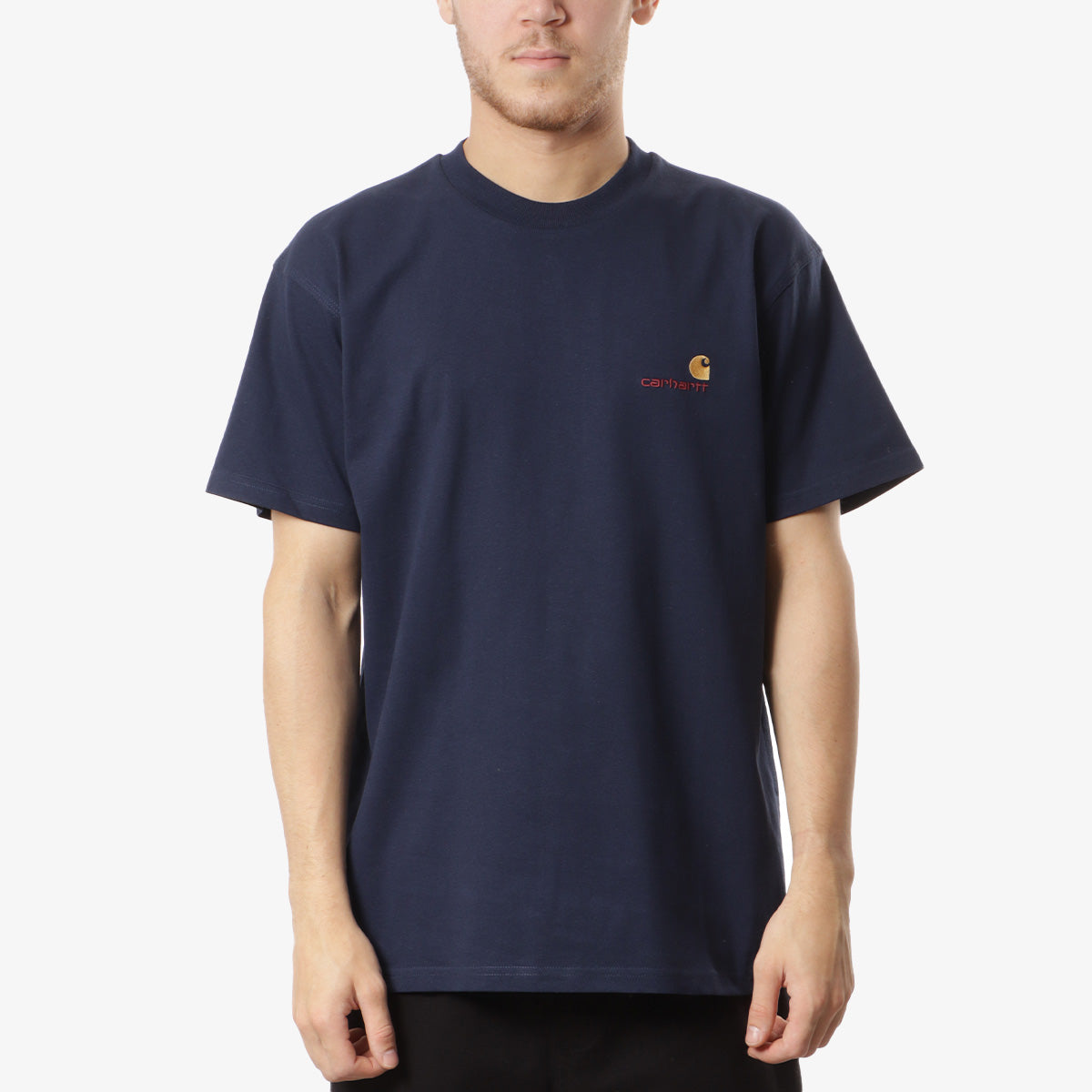 Carhartt WIP American Script T-Shirt, Air Force Blue, Detail Shot 1