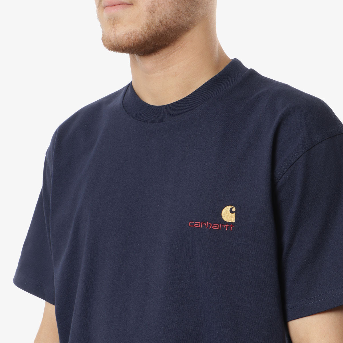 Carhartt WIP American Script T-Shirt, Air Force Blue, Detail Shot 2