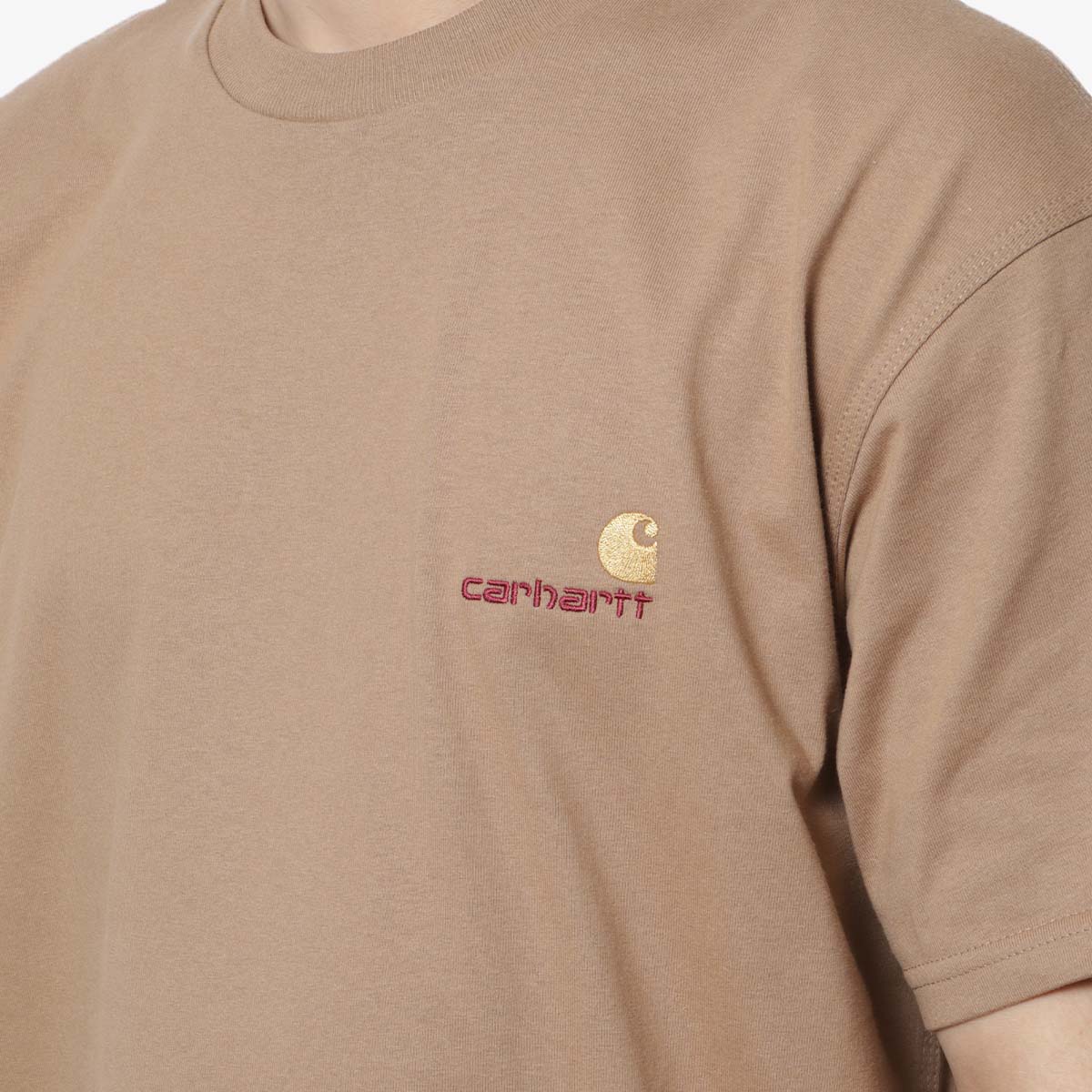 Carhartt WIP American Script T-Shirt, Peanut, Detail Shot 3