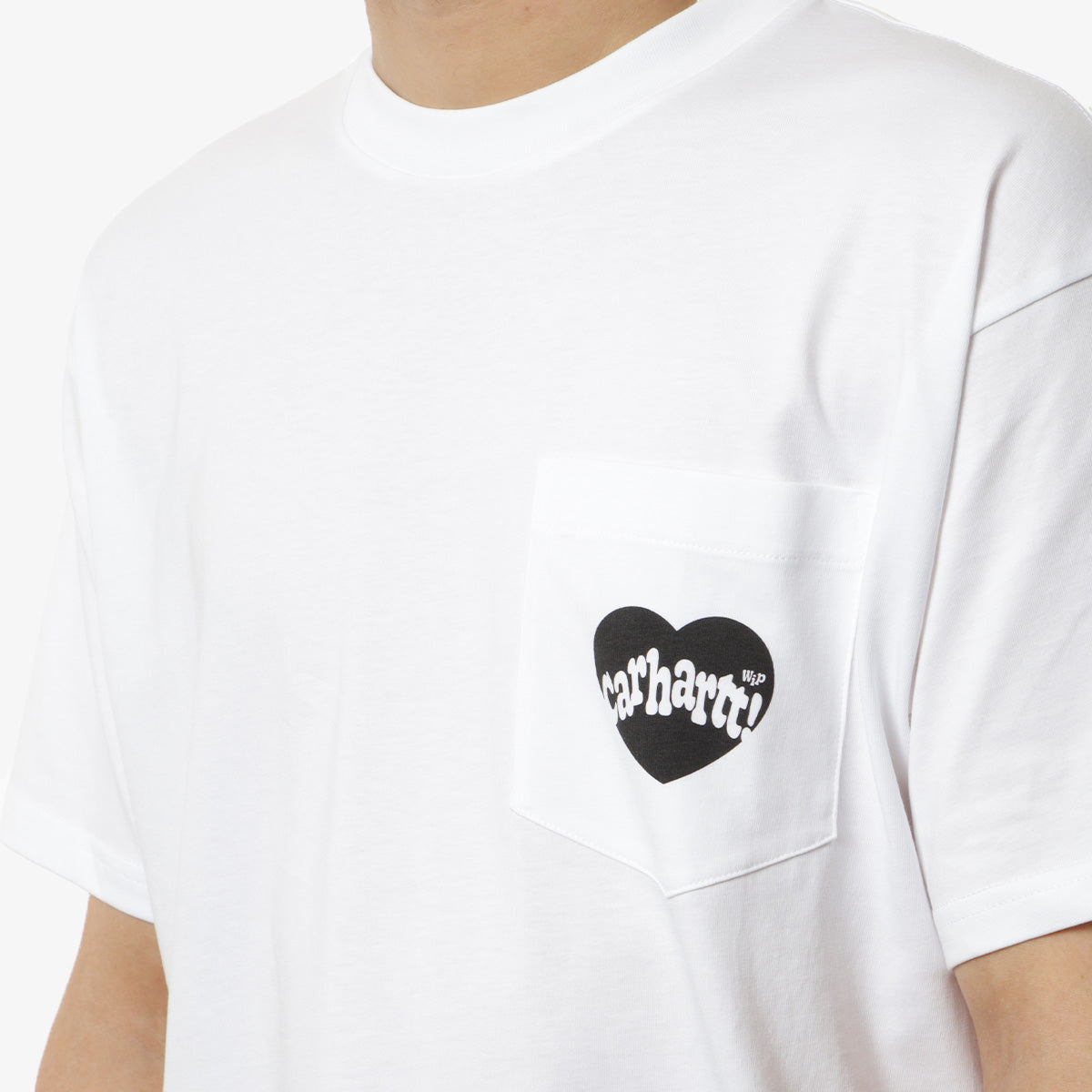 Carhartt WIP Amour Pocket T-Shirt, White/Black, Detail Shot 2