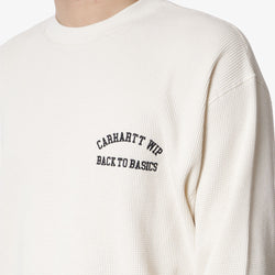 thumbnail Carhartt WIP Basics Script Long Sleeve T-Shirt, Natural Black, Detail Shot 2