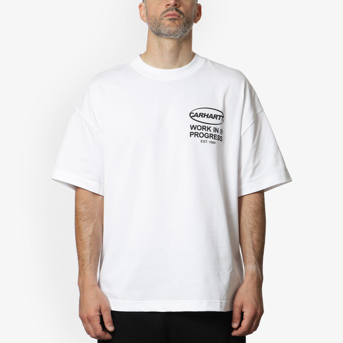 Carhartt WIP Body of Work T-Shirt, White Black, Detail Shot 1