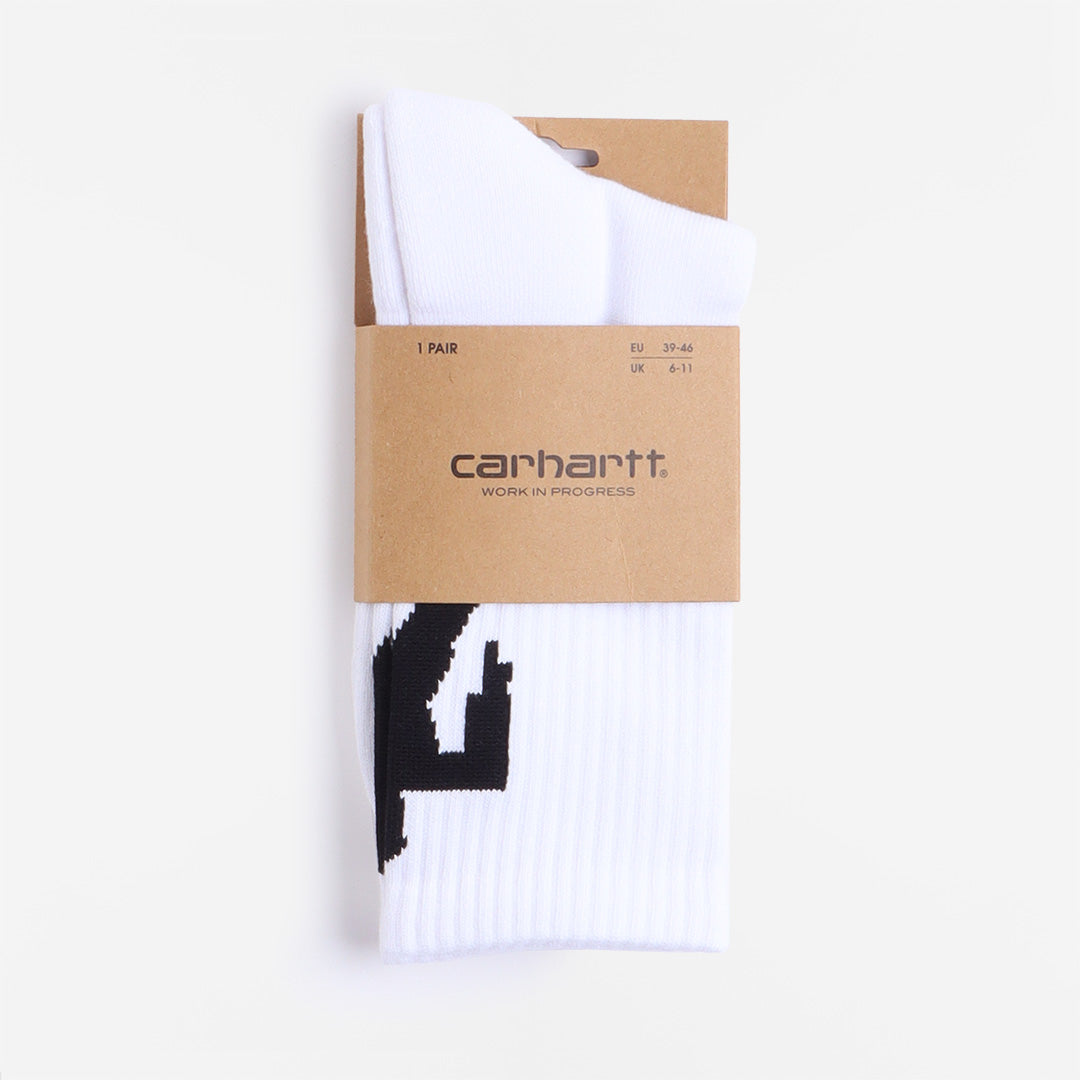 main Carhartt WIP Built Socks, White Black, Detail Shot 2