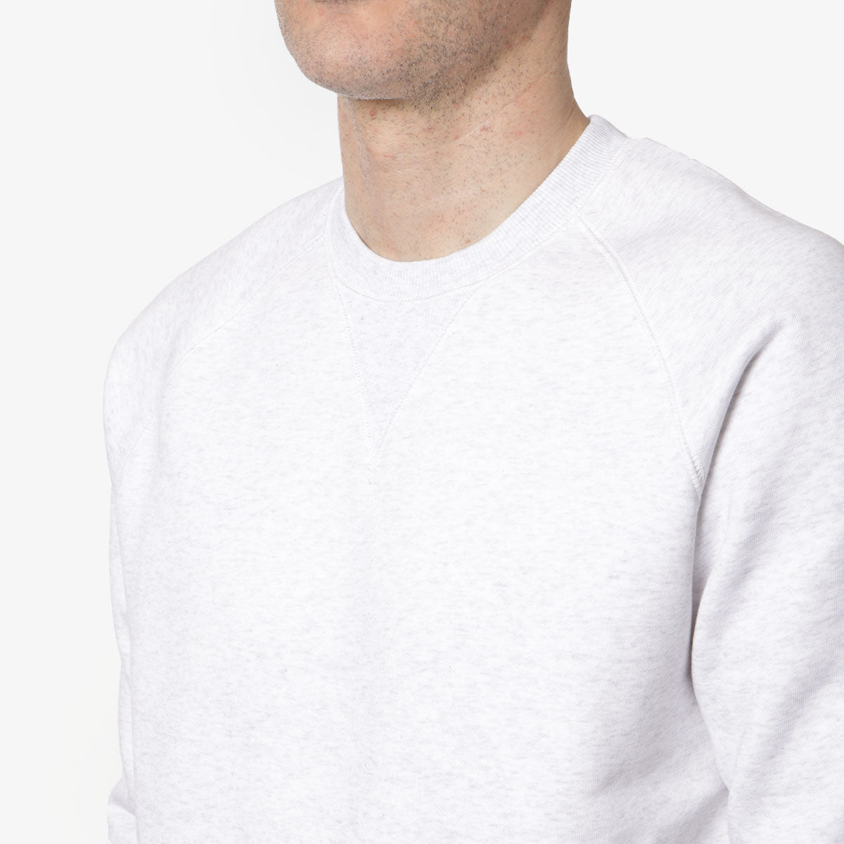 Carhartt WIP Chase Crewneck Sweatshirt, Ash Heather Gold, Detail Shot 3