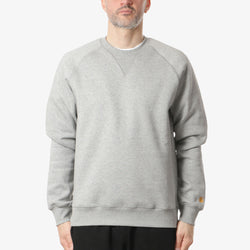 thumbnail Carhartt WIP Chase Crewneck Sweatshirt, Grey Heather Gold, Detail Shot 1