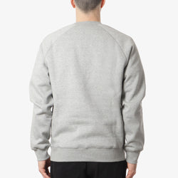 thumbnail Carhartt WIP Chase Crewneck Sweatshirt, Grey Heather Gold, Detail Shot 4