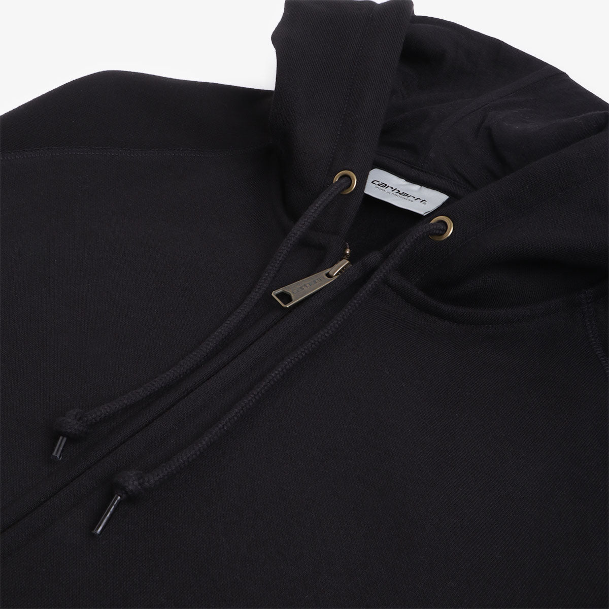 main Carhartt WIP Chase Full Zip Hoodie, Black/Gold, Detail Shot 5