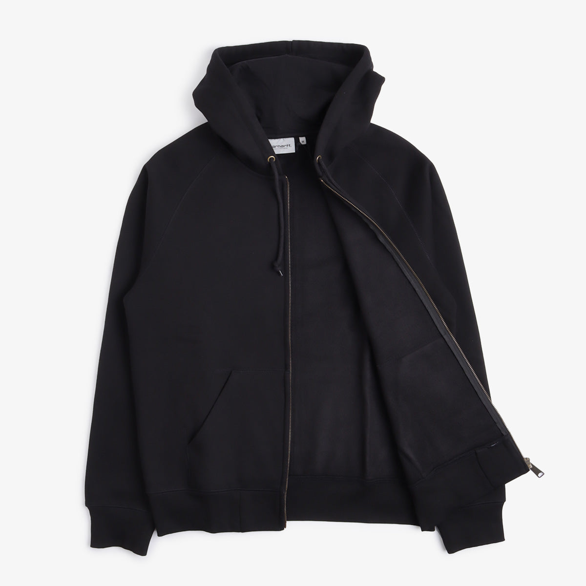 main Carhartt WIP Chase Full Zip Hoodie, Black/Gold, Detail Shot 7