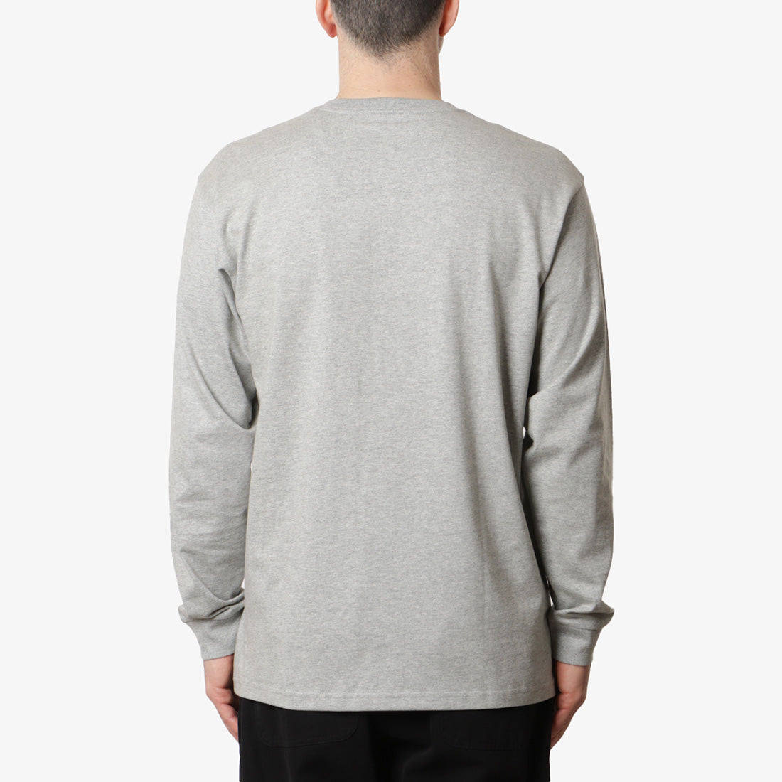 Carhartt WIP Chase Long Sleeve T-Shirt, Grey Heather Gold, Detail Shot 3