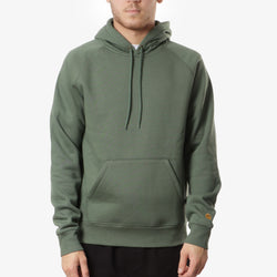 thumbnail Carhartt WIP Chase Pullover Hoodie, Duck Green/Gold, Detail Shot 1