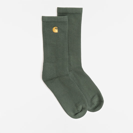 Carhartt WIP Chase Socks, Sycamore Tree Gold, Detail Shot 1