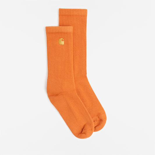 Carhartt WIP Chase Socks, Tumeric Gold, Detail Shot 1