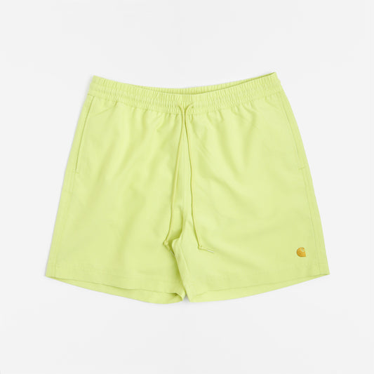 Carhartt WIP Chase Swim Shorts, Arctic Lime/Gold, Detail Shot 1