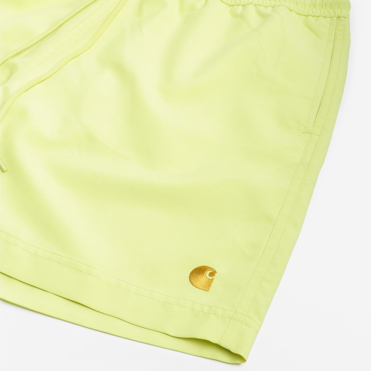 main Carhartt WIP Chase Swim Shorts, Arctic Lime/Gold, Detail Shot 2