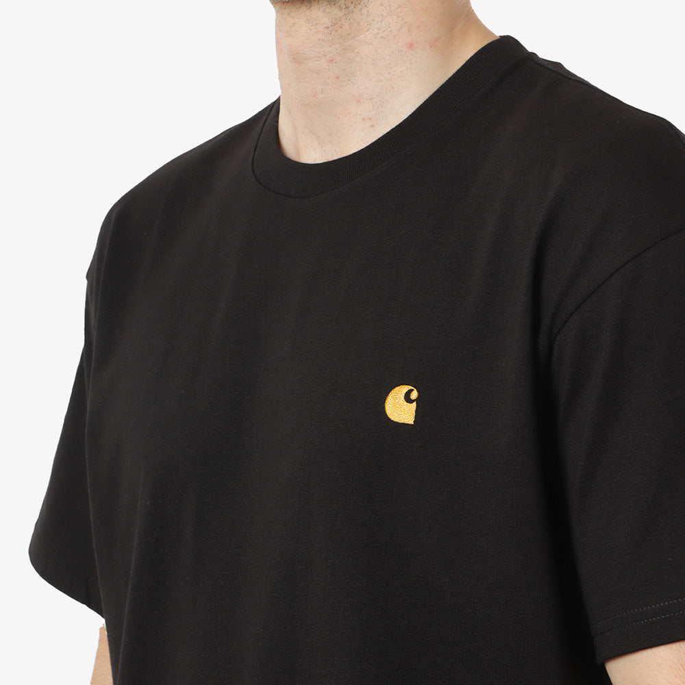 Carhartt WIP Chase T-Shirt, Black Gold, Detail Shot 2