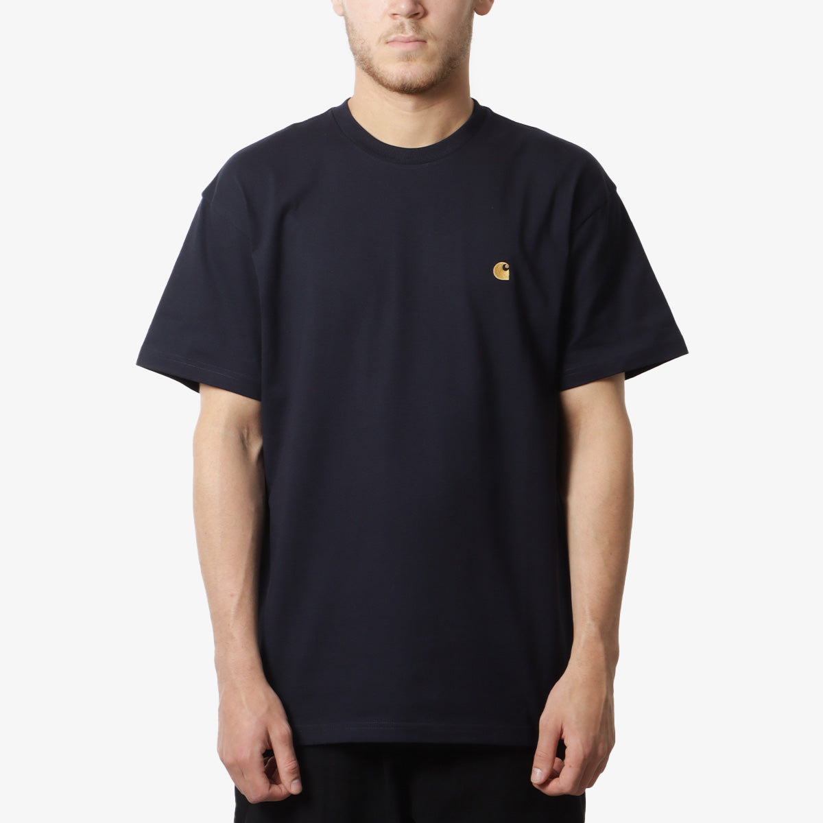 Carhartt WIP Chase T-Shirt, Dark Navy/Gold, Detail Shot 1