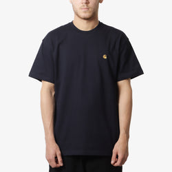 thumbnail Carhartt WIP Chase T-Shirt, Dark Navy/Gold, Detail Shot 1