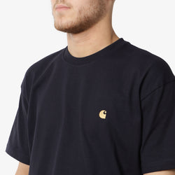 thumbnail Carhartt WIP Chase T-Shirt, Dark Navy/Gold, Detail Shot 2