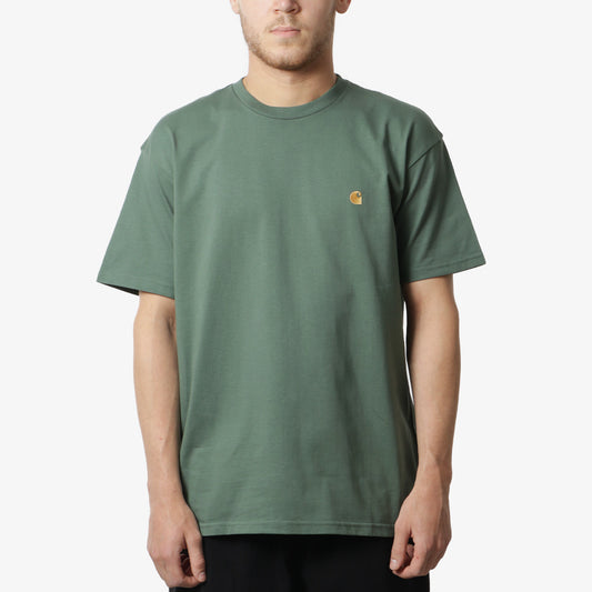Carhartt WIP Chase T-Shirt, Duck Green/Gold, Detail Shot 1