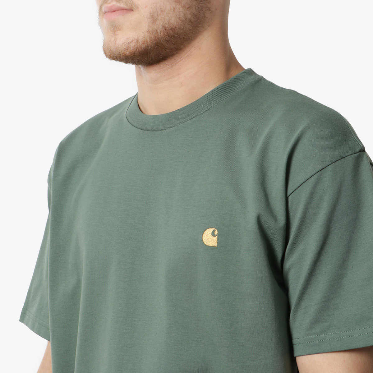 Carhartt WIP Chase T-Shirt, Duck Green/Gold, Detail Shot 2