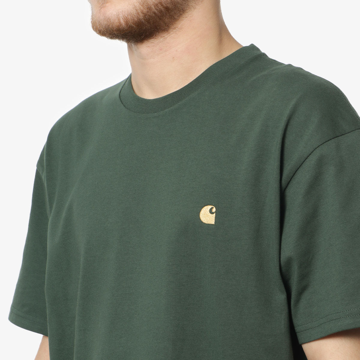 Carhartt WIP Chase T-Shirt, Sycamore Tree Gold, Detail Shot 2