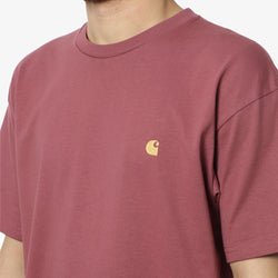 thumbnail Carhartt WIP Chase T-Shirt, Dusty Fuchsia Gold, Detail Shot 2