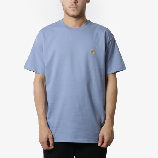 Carhartt WIP Chase T-Shirt, Charm Blue/Gold, Detail Shot 1