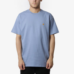 thumbnail Carhartt WIP Chase T-Shirt, Charm Blue/Gold, Detail Shot 1