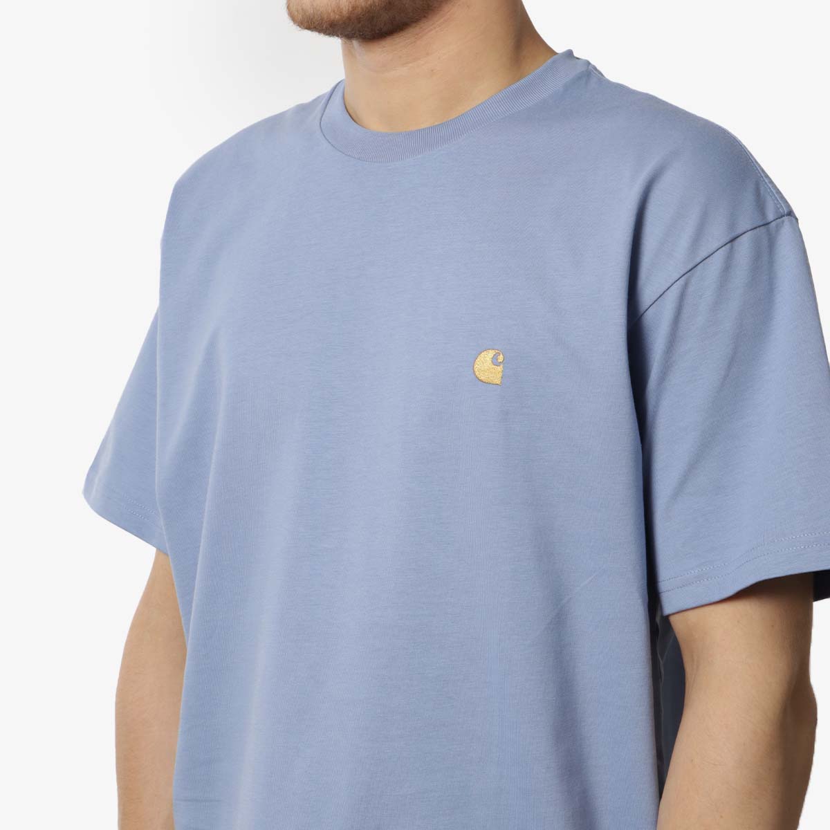 Carhartt WIP Chase T-Shirt, Charm Blue/Gold, Detail Shot 2