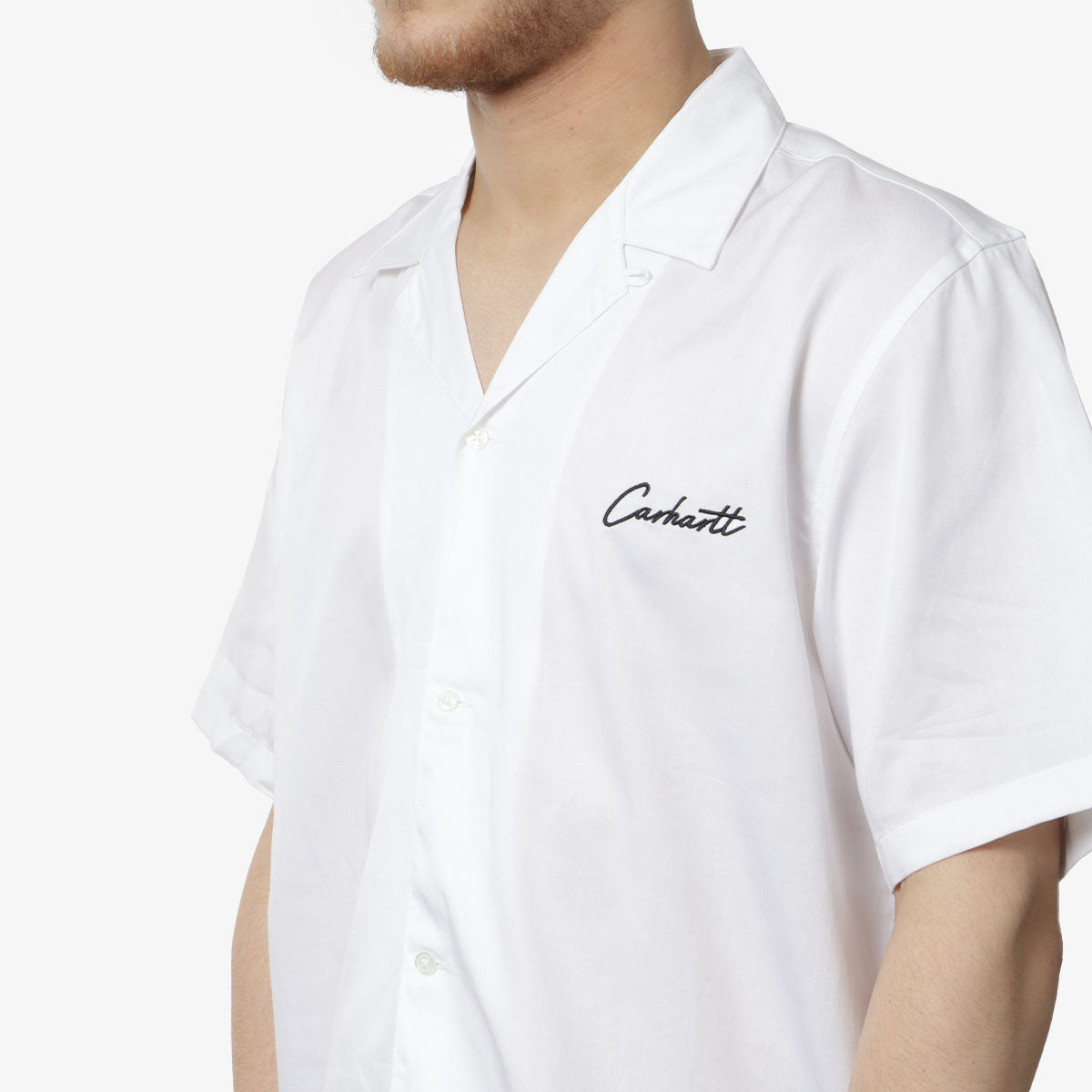 main Carhartt WIP Delray Shirt, White Black, Detail Shot 2