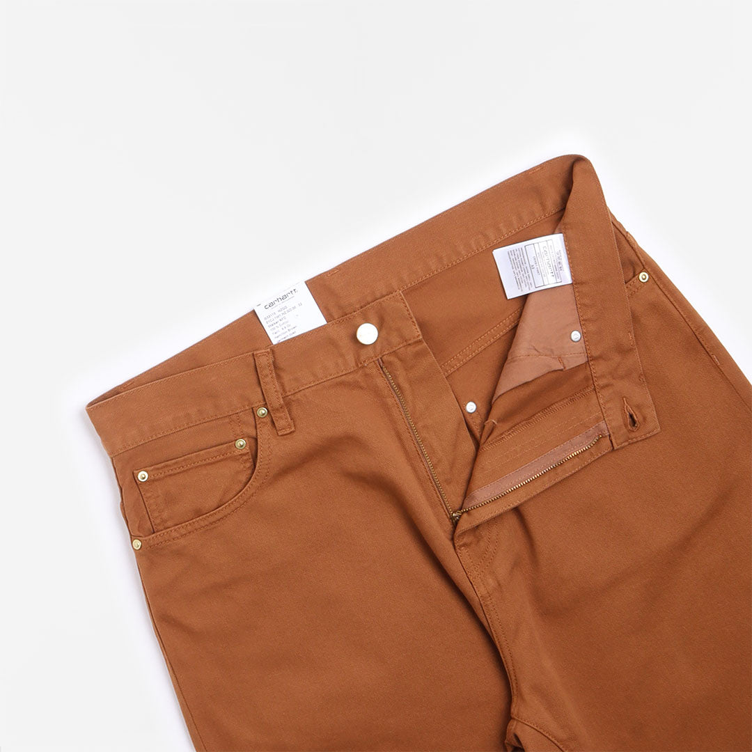 main Carhartt WIP Derby Pant, Hamilton Brown (Garment Dyed), Detail Shot 3