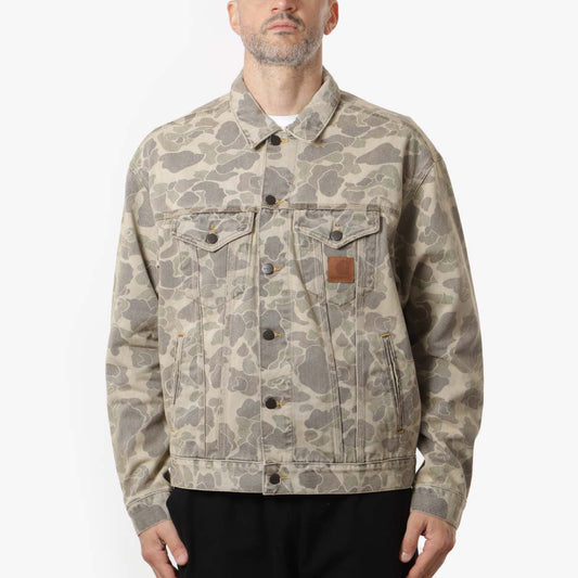 Carhartt WIP Duck Helston Jacket, Camo Duck Black Bleached, Detail Shot 1