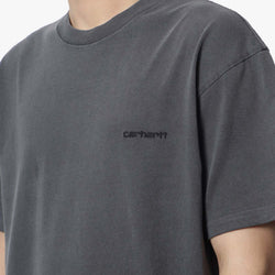 thumbnail Carhartt WIP Duster Script T-Shirt, Black (Garment Dyed), Detail Shot 3