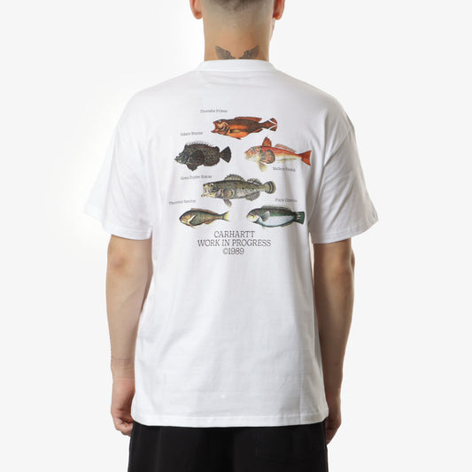 Carhartt WIP Fish T-Shirt, White, Detail Shot 1