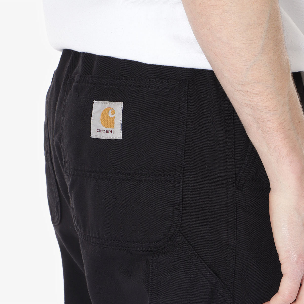 main Carhartt WIP Flint Pant, Black (Garment Dyed), Detail Shot 2