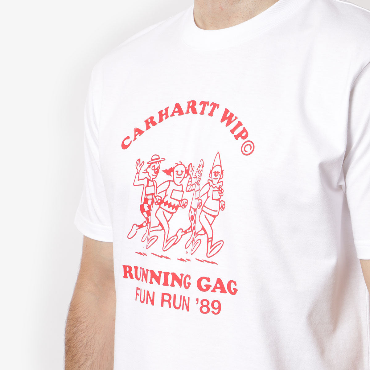 Carhartt WIP Fun Run T-Shirt, White Red, Detail Shot 2