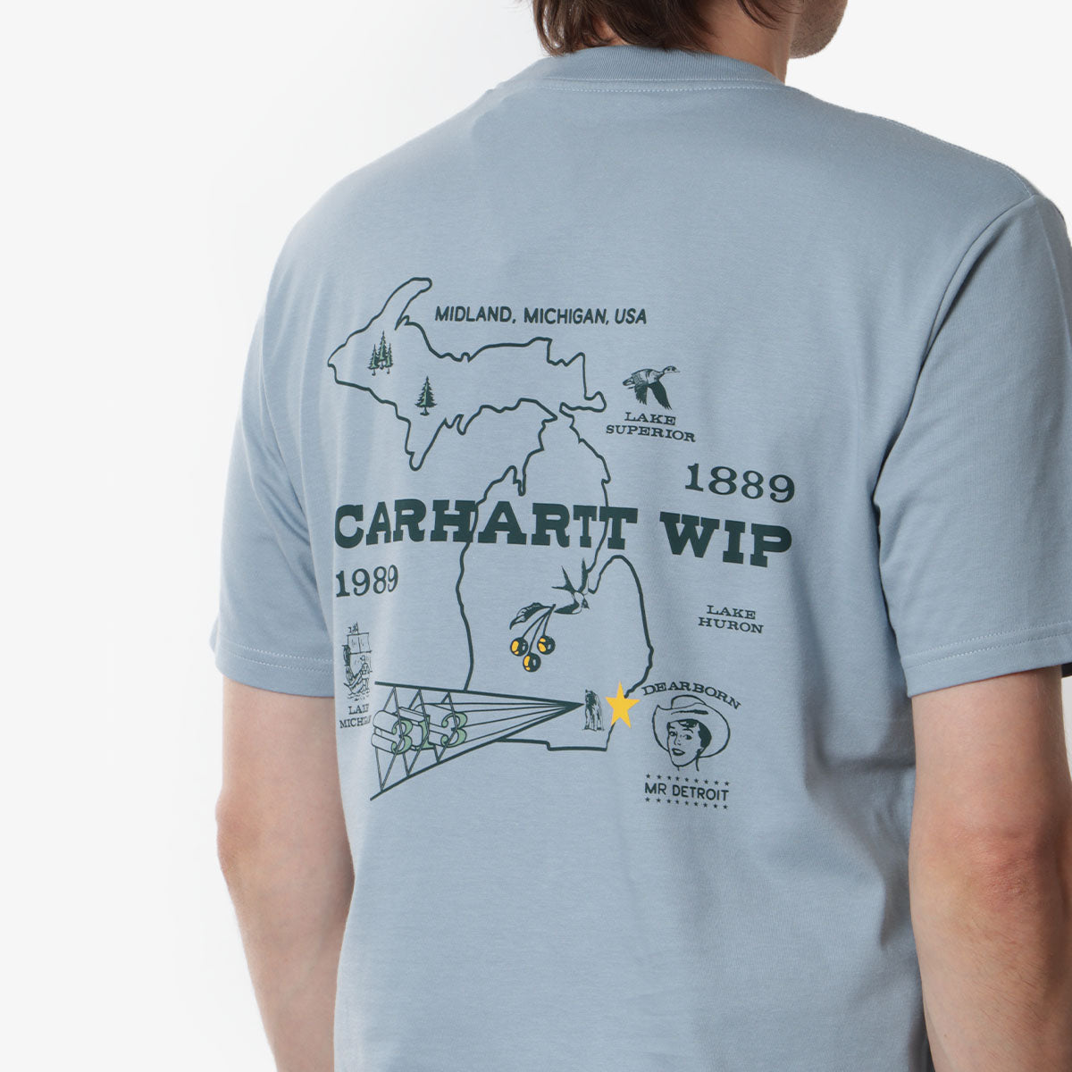 Carhartt WIP Home State T-Shirt, Dusty Ice, Detail Shot 4