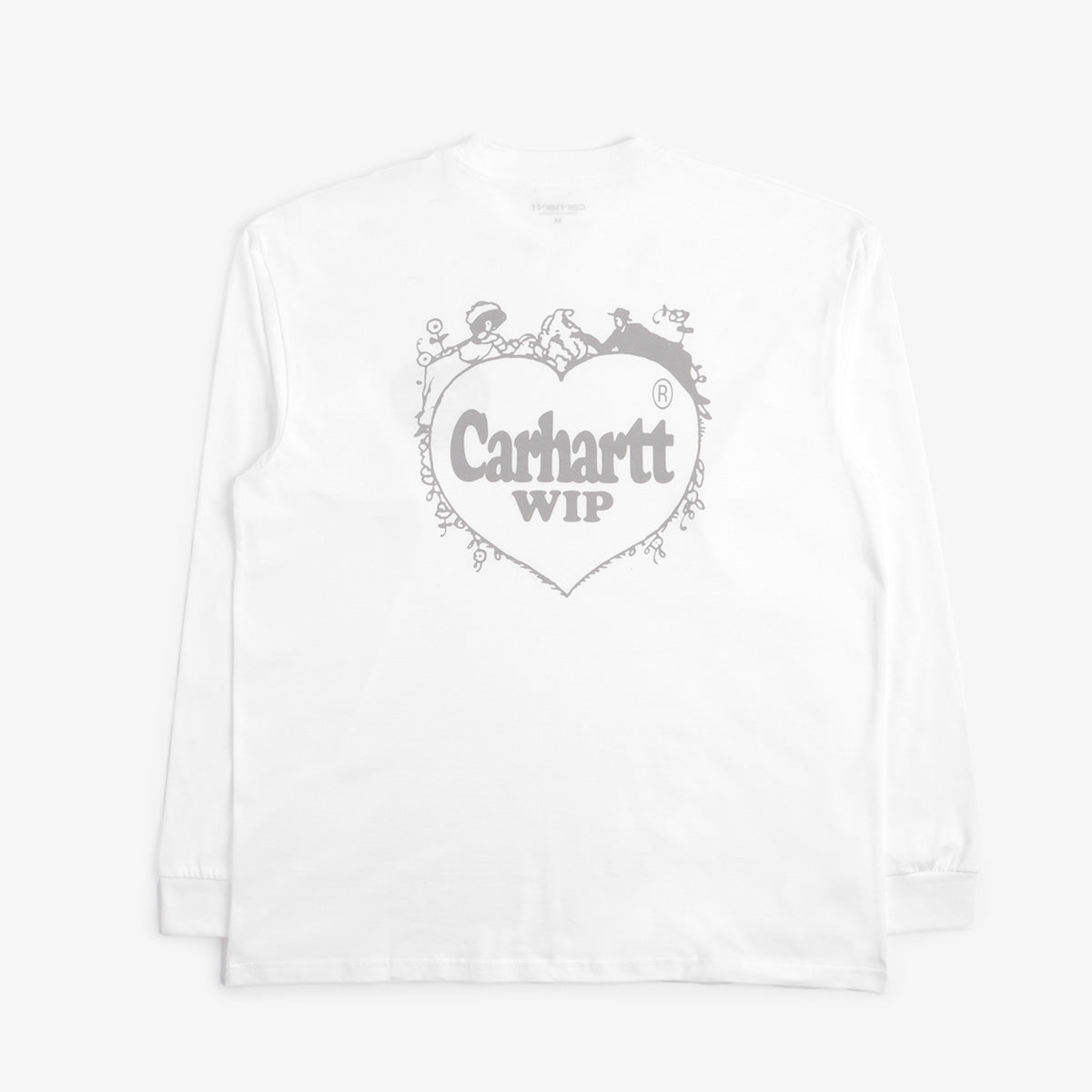 main Carhartt WIP Long Sleeve Spree T-Shirt, White Grey, Detail Shot 1