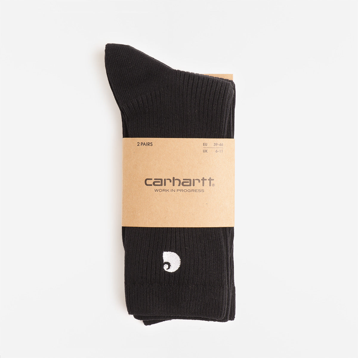 Carhartt WIP Madison 2 Pack Socks, Black White + Black White, Detail Shot 2